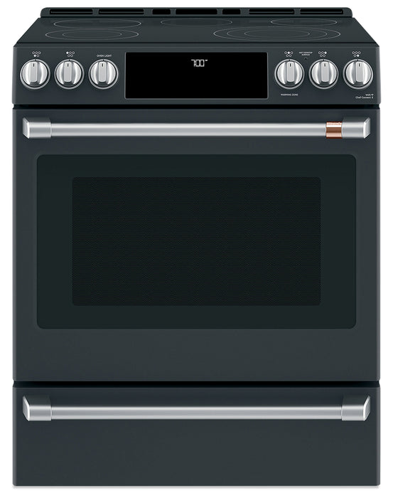 Cuisinière intelligente électrique Café de 5,7 pi³ avec convection européenne véritable - noir mat - CCES700P3MD1