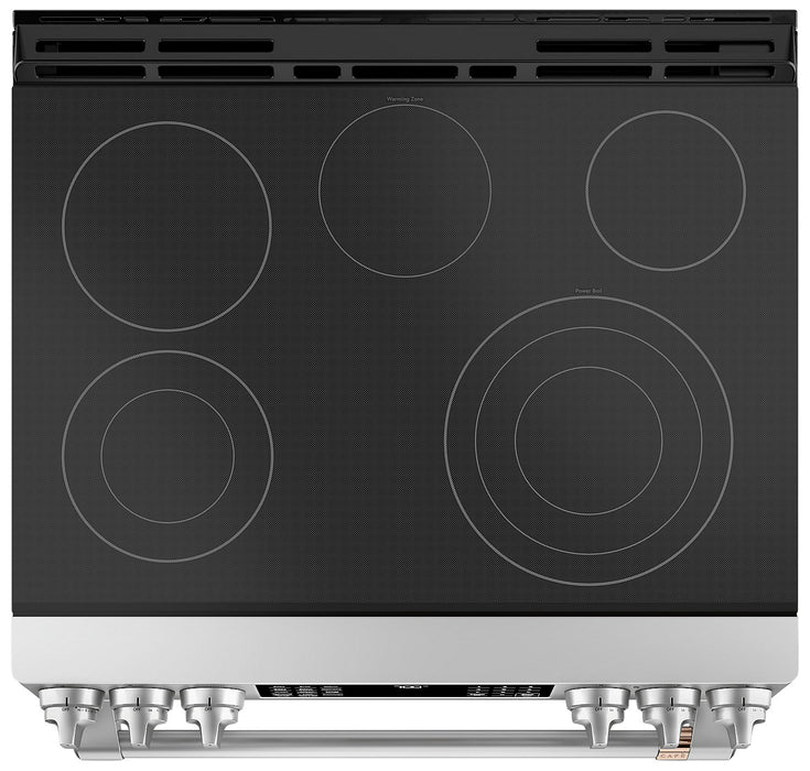 Cuisinière intelligente électrique Café de 5,7 pi³ avec convection européenne véritable et grilles autonettoyantes - acier inoxydable - CCES700P2MS1
