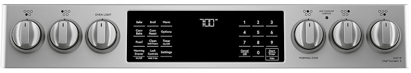 Cuisinière intelligente électrique Café de 5,7 pi³ avec convection européenne véritable et grilles autonettoyantes - acier inoxydable - CCES700P2MS1