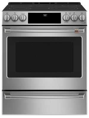 Cuisinière intelligente électrique Café de 5,7 pi³ avec convection européenne véritable et grilles autonettoyantes - acier inoxydable - CCES700P2MS1