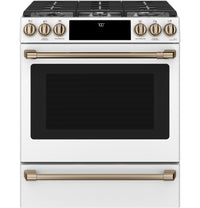 Cuisinière intelligente à gaz Café de 5,6 pi³ avec convection européenne véritable et grilles autone…