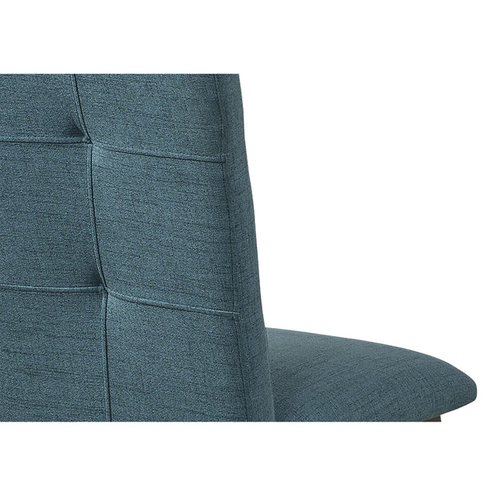 Ensemble de salle à manger Chelsea 7 pièces avec table de 60 po (L) et 6 chaises bleues - brun noyer