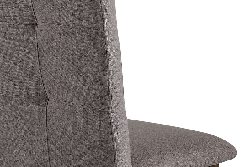 Chaise de salle à manger Chelsea en tissu d’apparence lin - brune