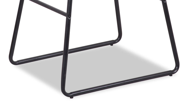 Tabouret bar Coty en tissu de cuir végétalien et en métal - brun