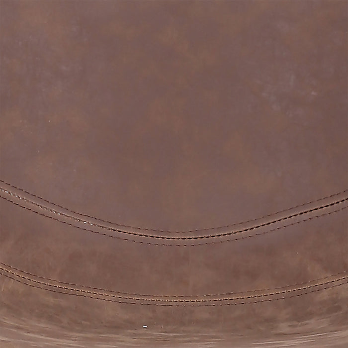 Tabouret Coty de hauteur comptoir en tissu de cuir végétalien et en métal - brun