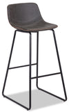 Tabouret 30 po bar Coty en tissu de cuir végétalien et en métal - gris