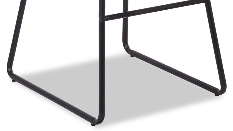 Tabouret 30 po bar Coty en tissu de cuir végétalien et en métal - gris
