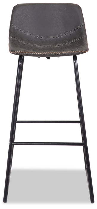 Tabouret 30 po bar Coty en tissu de cuir végétalien et en métal - gris