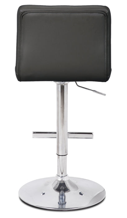 Tabouret bar Cruz en tissu de cuir végétalien et en métal avec siège pivotant et réglable - gris