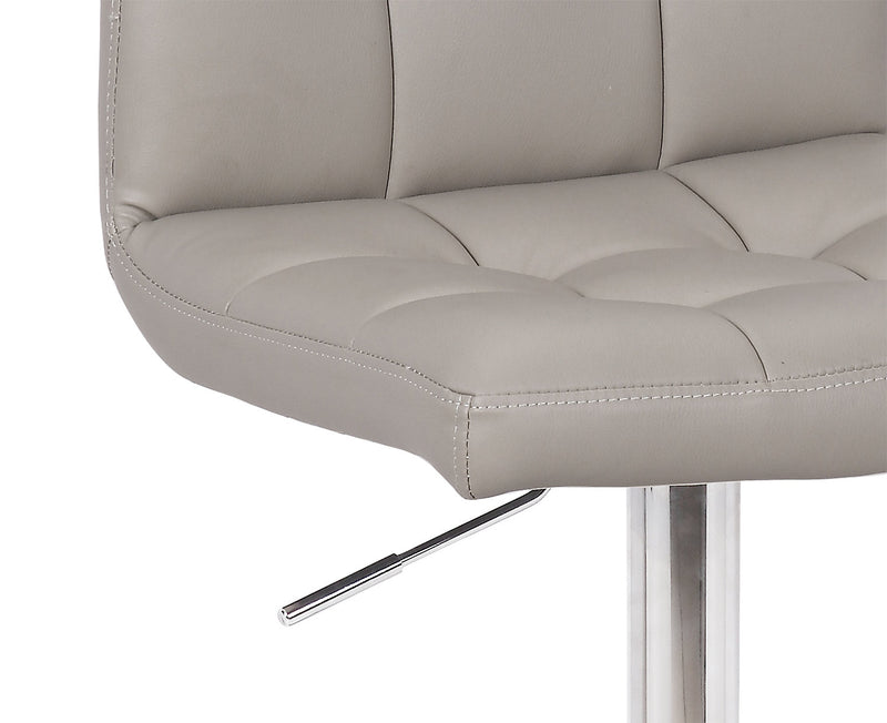 Tabouret bar Cruz en tissu de cuir végétalien et en métal avec siège pivotant et réglable - taupe