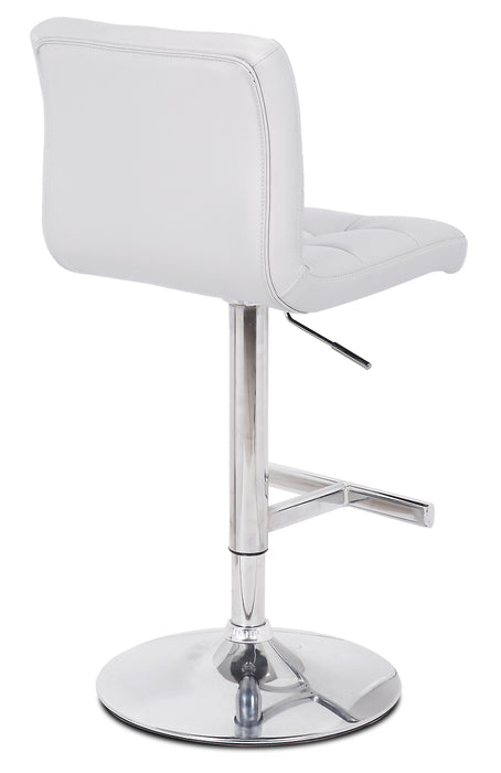 Tabouret bar Cruz en tissu de cuir végétalien et en métal avec siège pivotant et réglable - blanc