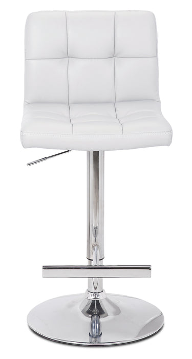Tabouret bar Cruz en tissu de cuir végétalien et en métal avec siège pivotant et réglable - blanc