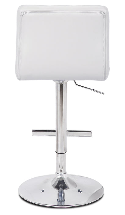 Tabouret bar Cruz en tissu de cuir végétalien et en métal avec siège pivotant et réglable - blanc