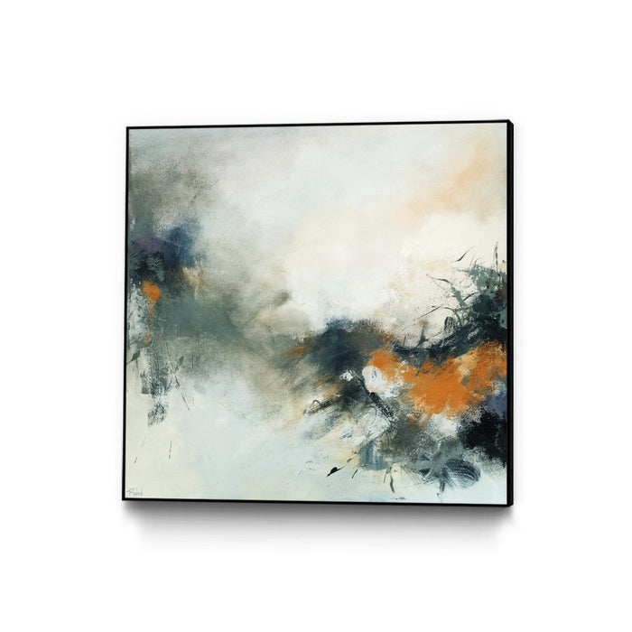 Œuvre d'art murale sur toile encadrée noire « Transition » 20 x 20