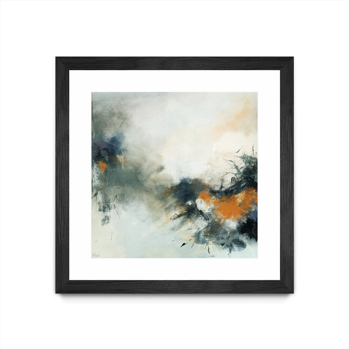 Œuvre d’art murale encadrée noire et mate « Transition » 36 x 36