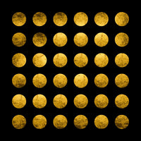 Œuvre d’art murale Giant Art « Golden Spots Black » 54 x 54