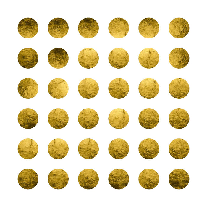 Œuvre d’art murale Giant Art « Golden Spots White » 54 x 54