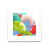 Œuvre d’art murale encadrée blanche et mate « Vav 05 » 36 x 36