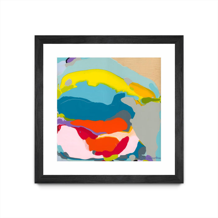 Œuvre d’art murale encadrée noire et mate « Free Falling » 30 x 30