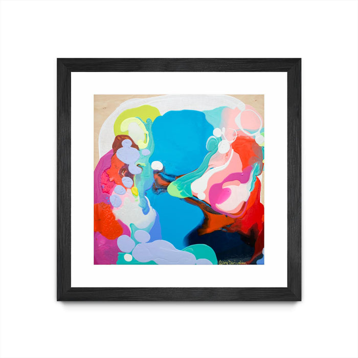 Œuvre d’art murale encadrée noire et mate « Traveling Back In Time » 30 x 30