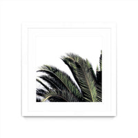 Œuvre d’art murale encadrée blanche et mate « Cape Storm » 30 x 30