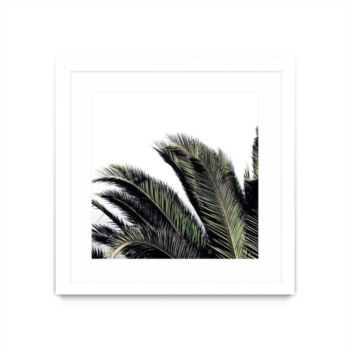 Œuvre d’art murale encadrée blanche et mate « Cape Storm » 30 x 30