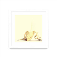 Œuvre d’art murale encadrée blanche et mate « Banada Honey Puff » 30 x 30