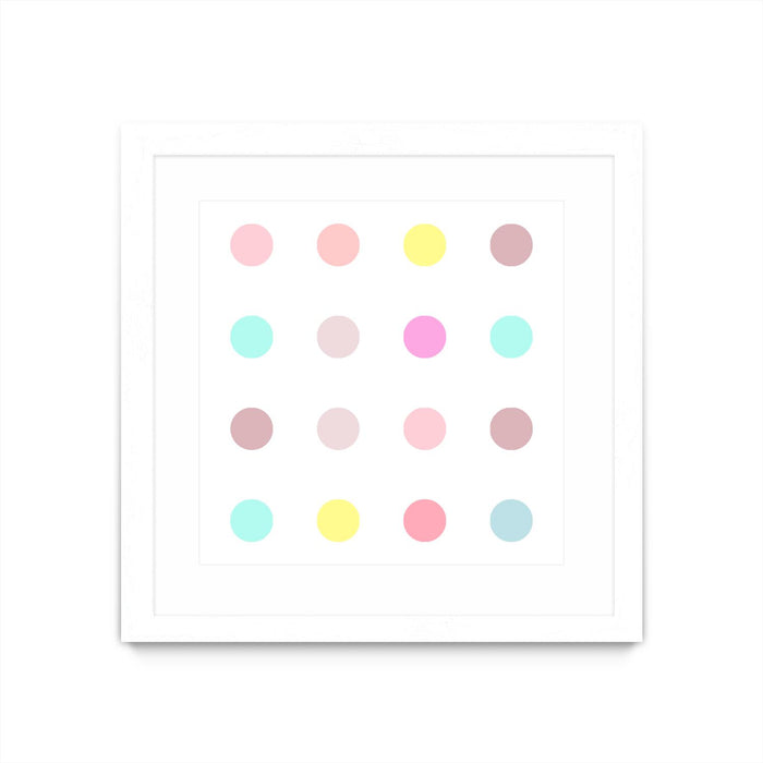 Œuvre d’art murale encadrée blanche et mate « Pink Iv » 36 x 36