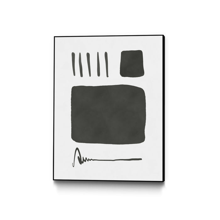Œuvre d'art murale sur toile encadrée noire « Square Mind » 18 x 24