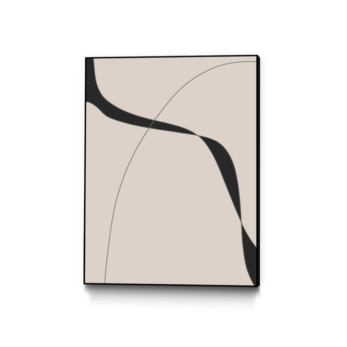 Œuvre d'art murale sur toile encadrée noire « Black Shapes Ii » 24 x 32