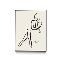 Œuvre d'art murale sur toile encadrée noire « Nude » 30 x 40
