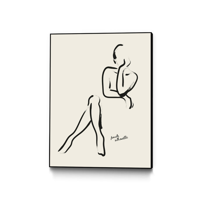 Œuvre d'art murale sur toile encadrée noire « Nude » 24 x 32