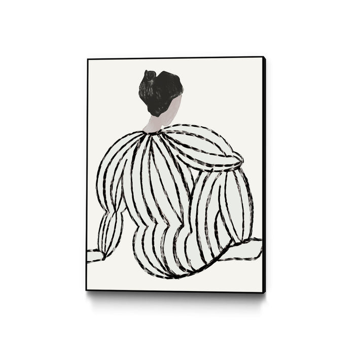 Œuvre d'art murale sur toile encadrée noire « Grey Reflection » 30 x 40