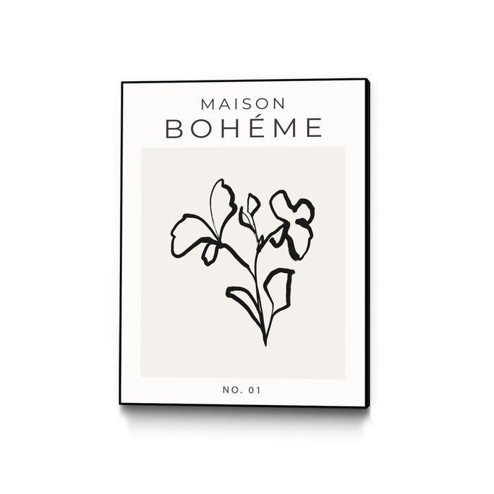 Œuvre d'art murale sur toile encadrée noire « Maison Bohème No.1 » 18 x 24