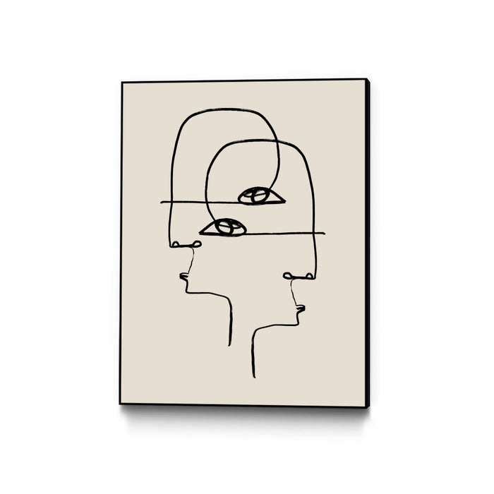 Œuvre d’art murale sur toile encadrée noire « Faces » 18 x 24
