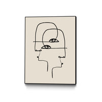Œuvre d’art murale encadrée noire et mate « Faces » 24 x 32