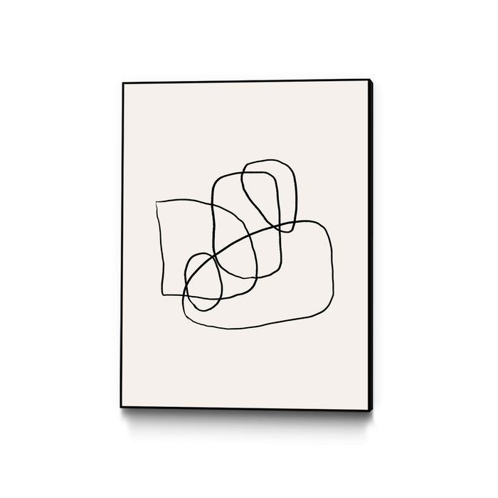 Œuvre d'art murale sur toile encadrée noire « Simple Lines » 30 x 40