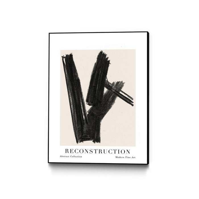 Œuvre d'art murale sur toile encadrée noire « Reconstruction » 24 x 32