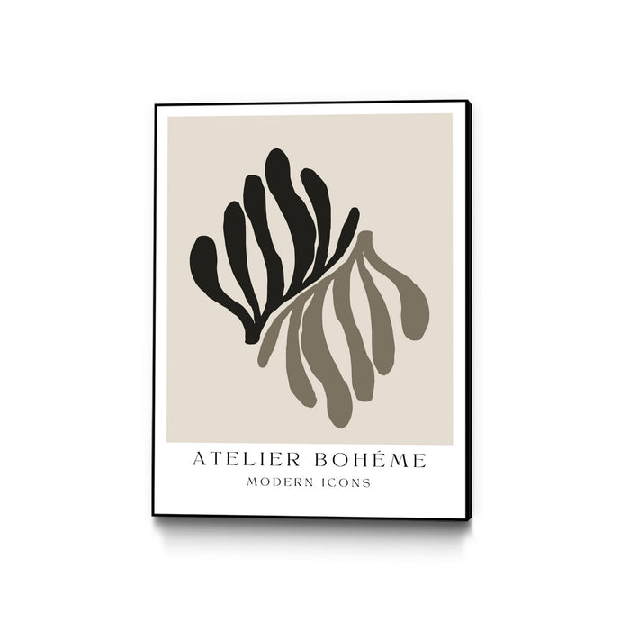 Œuvre d'art murale sur toile encadrée noire Atelier « Bohème No.1 » 24 x 32