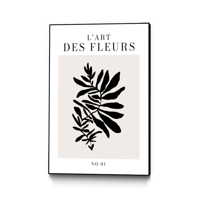 Œuvre d’art murale sur toile encadrée noire « L'art Des Fleurs » 24 x 36