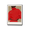 Œuvre d'art murale sur toile encadrée noire « Woman In Red » 24 x 32