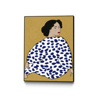 Œuvre d’art murale sur toile encadrée noire « Happy Girl » 24 x 32