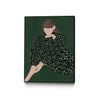 Œuvre d'art murale sur toile encadrée noire « Woman In Green » 30 x 40