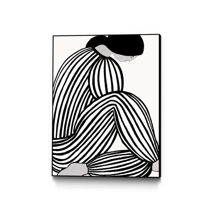 Œuvre d'art murale sur toile encadrée noire « Form Viii » 18 x 24