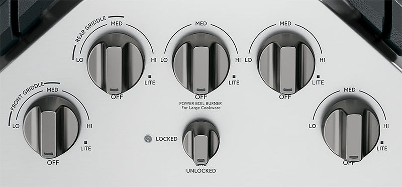 Boutons noir brossé pour surface de cuisson à gaz 5 pièces Café - CXCG1K0PMBT