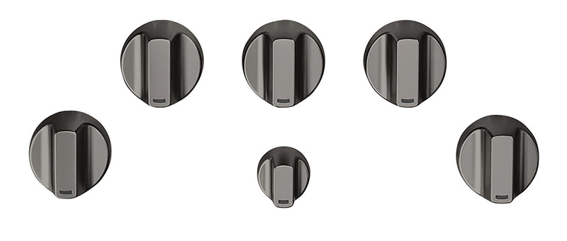 Boutons noir brossé pour surface de cuisson à gaz 5 pièces Café - CXCG1K0PMBT