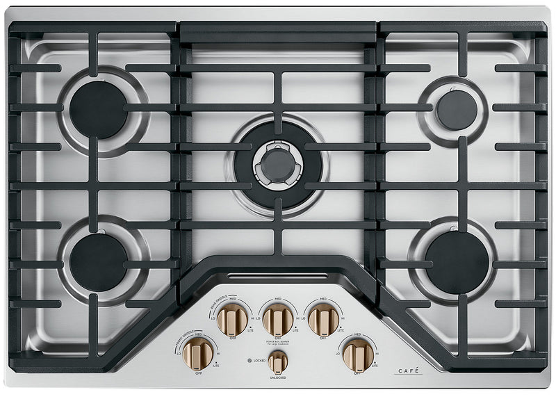Boutons cuivre brossé pour surface de cuisson à gaz 5 pièces Café - CXCG1K0PMCU
