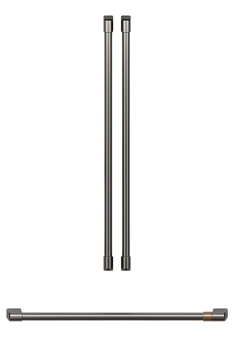 Poignées noir brossé pour réfrigérateur à portes françaises Café - CXLB3H3PMBT