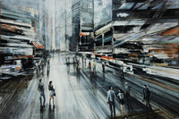 Œuvre d’art murale sur toile encadrée noire « Rush » 36 x 24