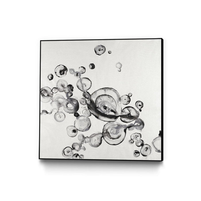 Œuvre d'art murale sur toile encadrée noire « Transparent Onyx » 20 x 20